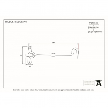 6'' Forged Cabin Hook - Black