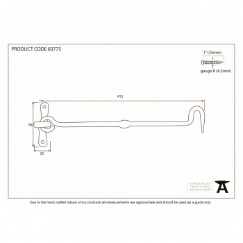 16'' Forged Cabin Hook - Black