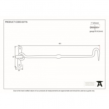 18'' Forged Cabin Hook - Black