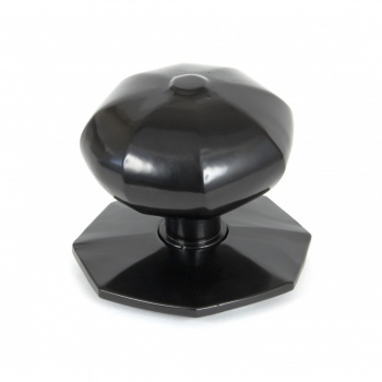 Octagonal Centre Door Knob - Black