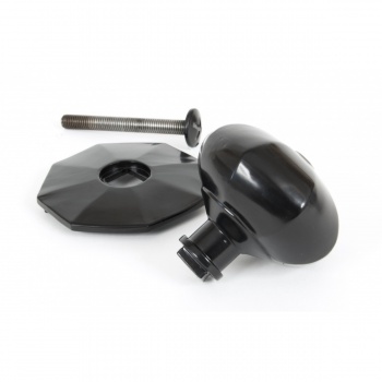 Octagonal Centre Door Knob - Black