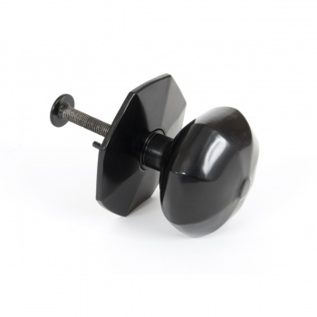 Octagonal Centre Door Knob - Black