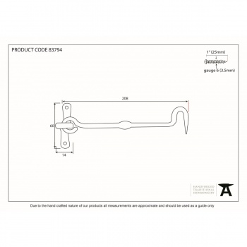 8'' Forged Cabin Hook - Pewter