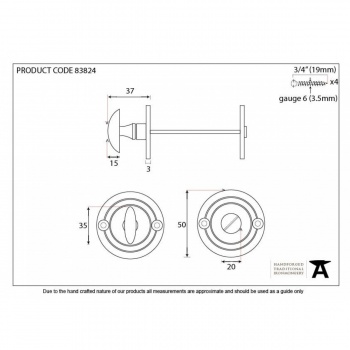 Polished Nickel Round Bathroom Thumbturn