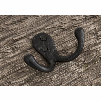 Double Robe Hooks - Black