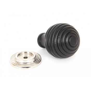 Ebony & Polished Nickel Beehive Cabinet Knob - Small