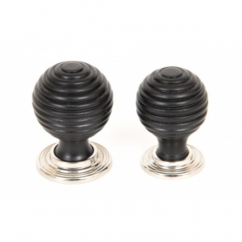 Ebony & Polished Nickel Beehive Cabinet Knob - Small