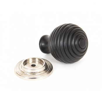 Ebony & Polished Nickel Beehive Cabinet Knob - Large