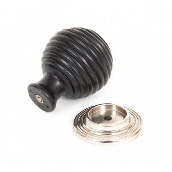 Ebony & Polished Nickel Beehive Cabinet Knob - Large