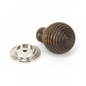 Rosewood & Polished Nickel Beehive Cabinet Knob - Large