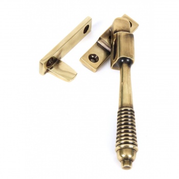 Aged Brass Night Vent Reeded Fastener - Locking