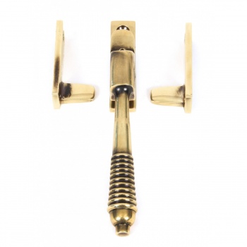 Aged Brass Night Vent Reeded Fastener - Locking