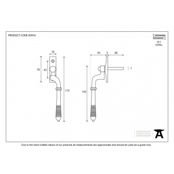 Polished Nickel Reeded Espag - Right Hand