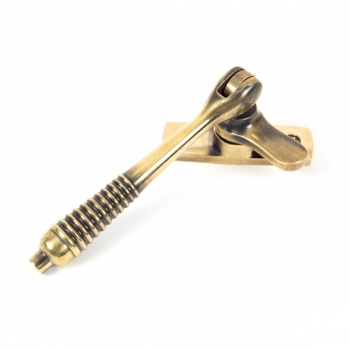 Aged Brass Reeded Fastener - Locking