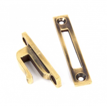 Aged Brass Reeded Fastener - Locking