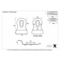 Black Euro Door Pull - Back-To-Back Fixing