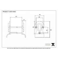 Aged Brass 50mm Euro Door Pull (Back To Back Fixings)