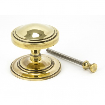 Aged Brass Art Deco Centre Door Knob