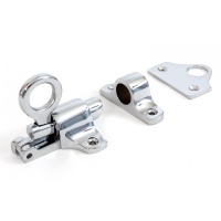 Polished Chrome Fanlight Catch + Two Keeps