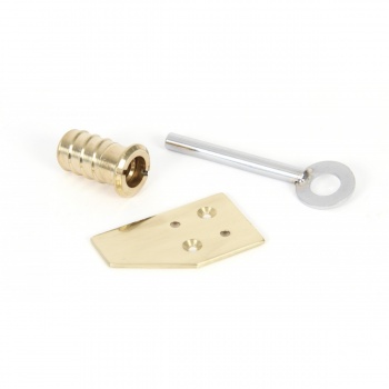 Polished Brass Flush Sash Stop (Keyed)