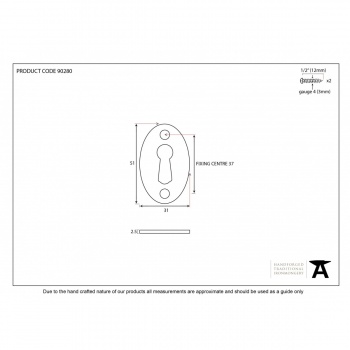 Polished Chrome Oval Escutcheon