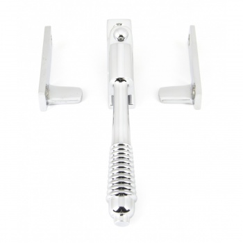 Polished Chrome Night Vent Reeded Fastener - Locking