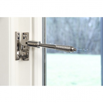 Polished Chrome Night Vent Reeded Fastener - Locking