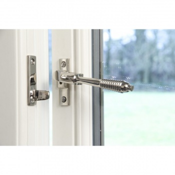 Polished Chrome Night Vent Reeded Fastener - Locking