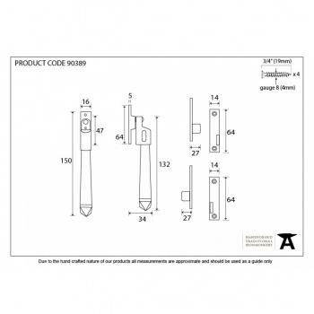 Beeswax Night-Vent Locking Avon Fastener