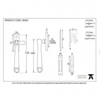 Aged Brass Locking Avon Fastener