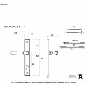 Aged Brass Newbury Slimline Lever Espag. Lock Set