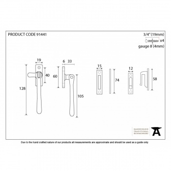 Aged Brass Locking Newbury Fastener