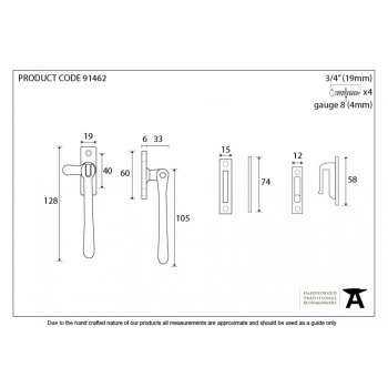 Aged Bronze Locking Newbury Fastener