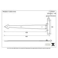 External Beeswax 18'' Arrow Head T Hinge (Pair)