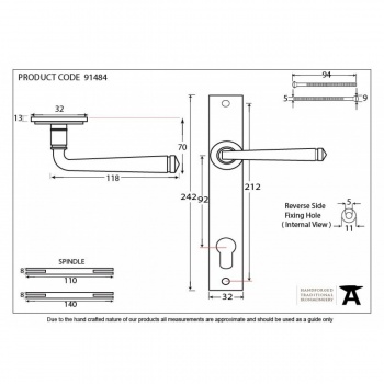 External Beeswax Avon Slimline Lever Espag. Lock Set