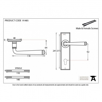 External Beeswax Avon Lever Espag. Lock Set