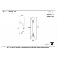 External Beeswax 8'' Gothic D Handle