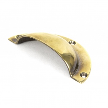 Aged Brass 4'' Plain Drawer Pull