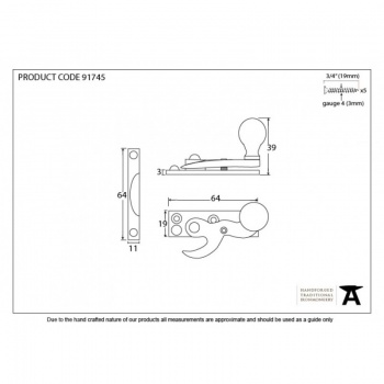 Aged Bronze Prestbury Hook Fastener