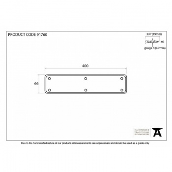 Black 400mm Plain Fingerplate