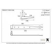 External Beeswax 24'' Band & Spike Hinge (Pair)