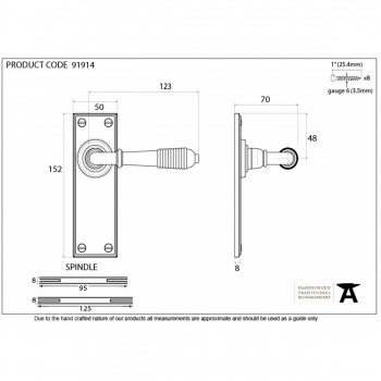 Polished Bronze Reeded Lever Latch Set