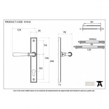 Polished Bronze Newbury Slimline Lever Espag. Lock Set