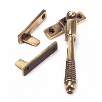 Polished Bronze Night Vent Reeded Fastener - Locking