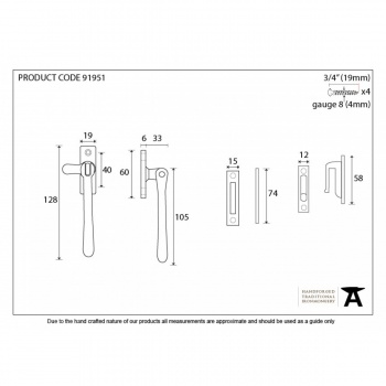 Polished Bronze Locking Newbury Fastener