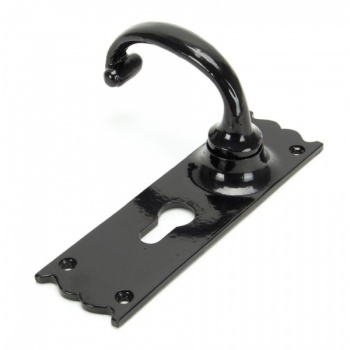 Black Cottage Lever Euro Lock Set