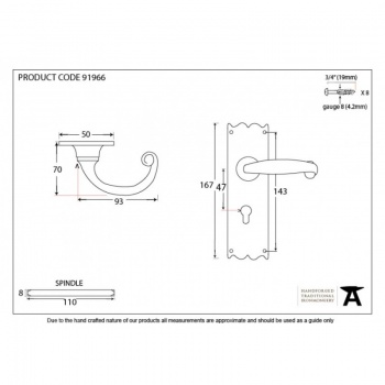 Black Cottage Lever Euro Lock Set