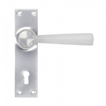 Satin Chrome Straight Lever Lock Set