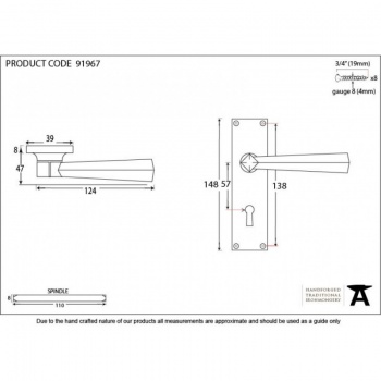 Satin Chrome Straight Lever Lock Set