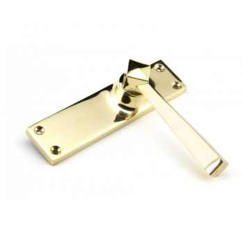 Polished Brass Straight Lever Latch Set